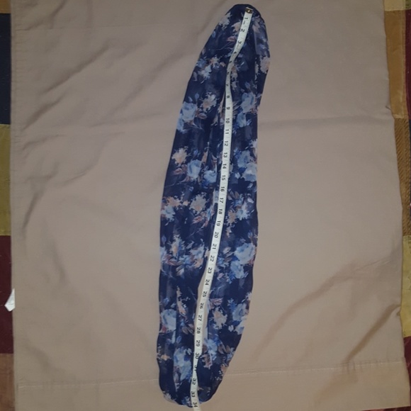 Blue Floral Infinity Scarf - Picture 2 of 5